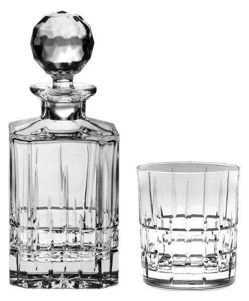 Bohemia Crystal Whisky set Dover 99999/15720/861 (set 1 karafa + 6 pohárov)