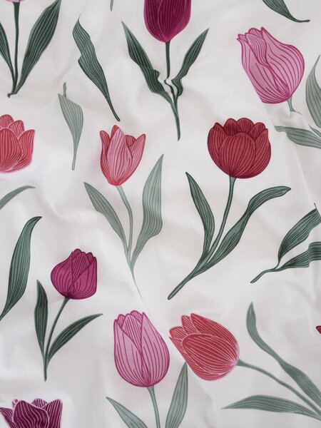 Bavlnené obliečky Renforcé – Kvety tulipánov fialové