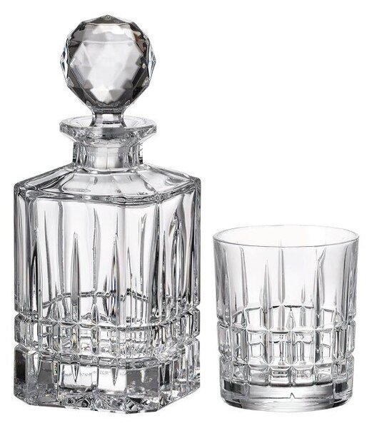 Bohemia Crystal Whisky set Dover 99999/15720/861 (set 1 karafa + 6 pohárov)