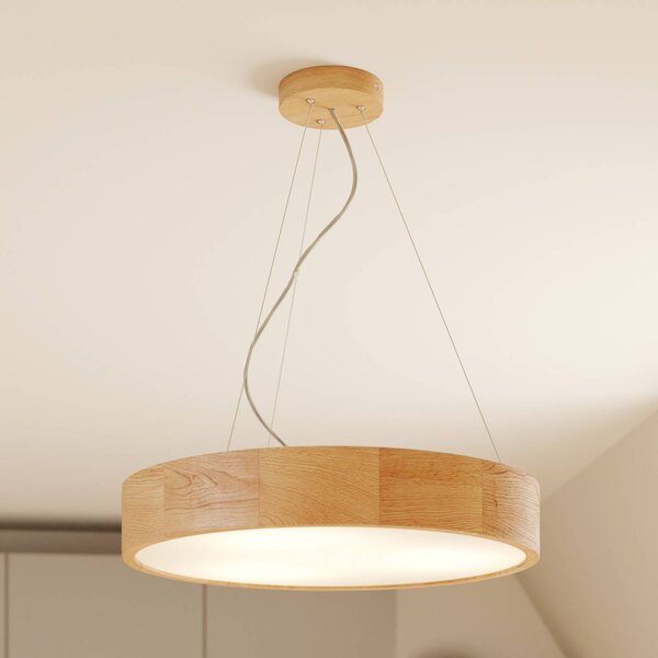 Závesné svietidlo Envostar Kerio, Ø 47 cm, dubové drevo, Obývacia izba / jedáleň, Drevo, Moderný, Závesné svietidlo