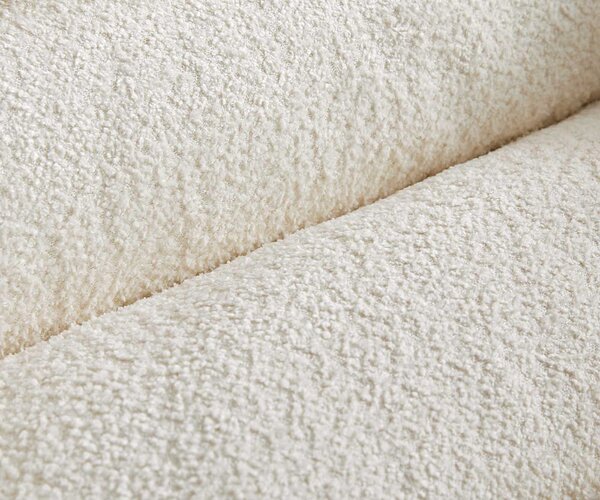 DELIFE Jedálenská stolička Heira-Flex s opierkami bouclé biela jedálenská stolička plochá nerezová oceľ vrecková pružina