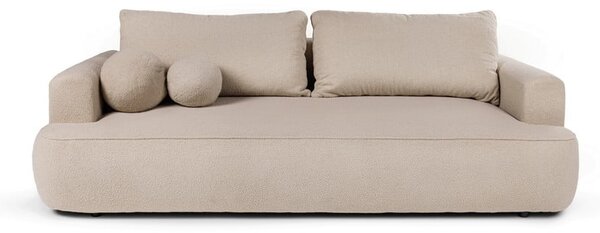 Béžová rozkladacia pohovka z textílie buklé 247 cm Quinoa – Selection
