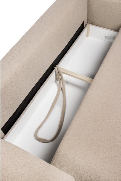 Béžová rozkladacia pohovka z textílie buklé 247 cm Quinoa – Selection