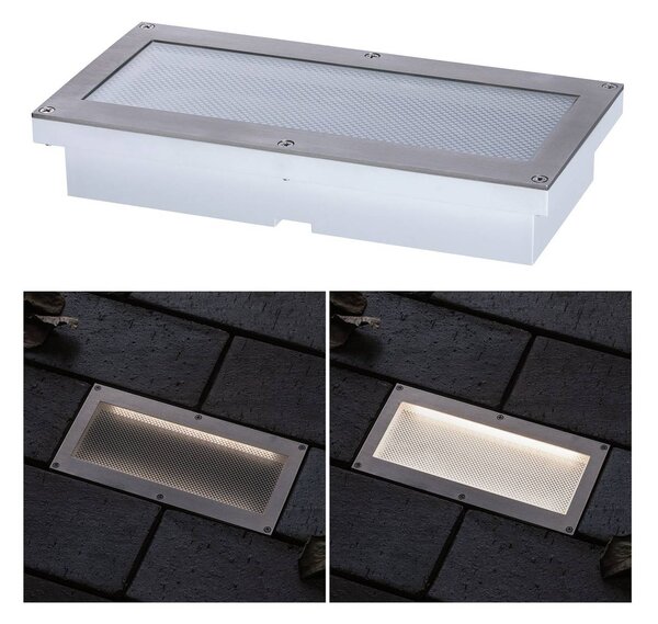Paulmann Brick LED nájazdové svietidlá, 10x20cm, Hliník / sivá / zinok, Nehrdzavejúca oceľ, Moderný, Zapustené podlahové svetlo