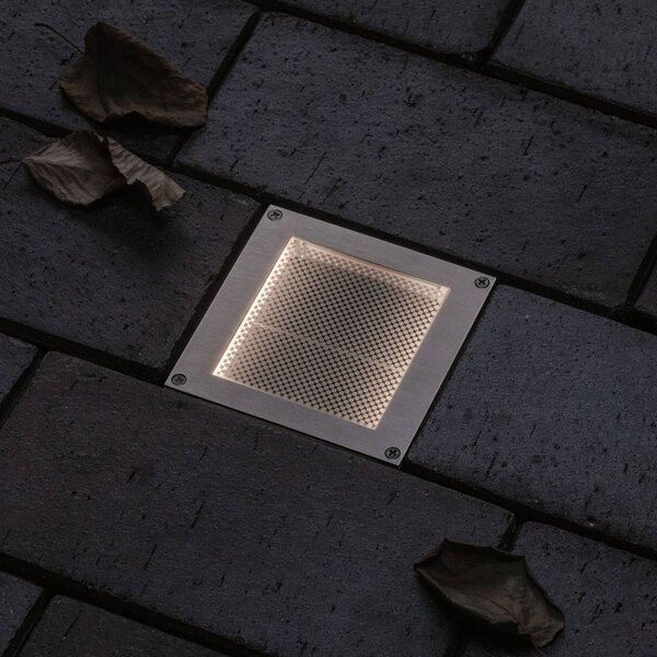 Paulmann Brick zapustené podlahové LED, 10x10 cm, Hliník / sivá / zinok, Nehrdzavejúca oceľ, Moderný, Zapustené podlahové svetlo