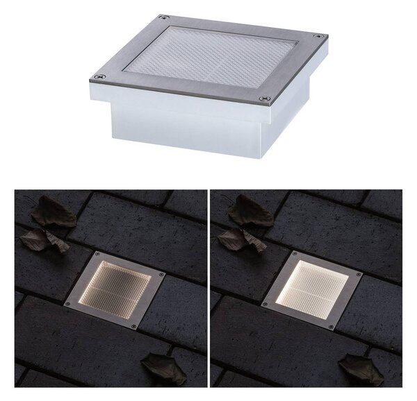 Paulmann Brick zapustené podlahové LED, 10x10 cm, Hliník / sivá / zinok, Nehrdzavejúca oceľ, Moderný, Zapustené podlahové svetlo