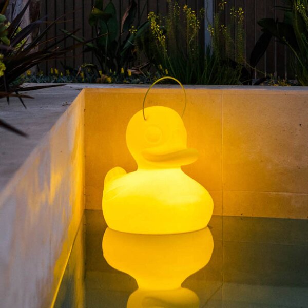 Goodnight Light LED dizajnové svietidlo DUCK-DUCK XL pre exteriér v žltej farbe, Žltá / oranžová, Plast, Dizajn