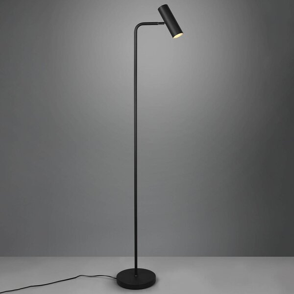 Stojacia lampa Marley, čierna, výška 151 cm, kov, Čierna, Obývacia izba / jedáleň, kov, Moderný, Stolová lampa