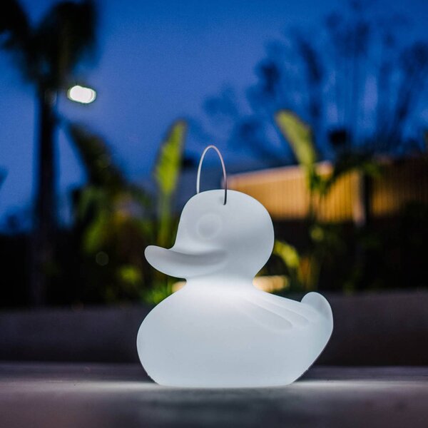 LED dizajnové svietidlo DUCK-DUCK XL pre exteriér v bielej farbe, Biela / opálová, Plast, Dizajn