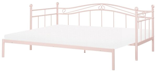 Jednolôžková posteľ 200 x 90 cm Beliani Toki (ružová) (s roštom). Vlastná spoľahlivá doprava až k Vám domov. 1076251