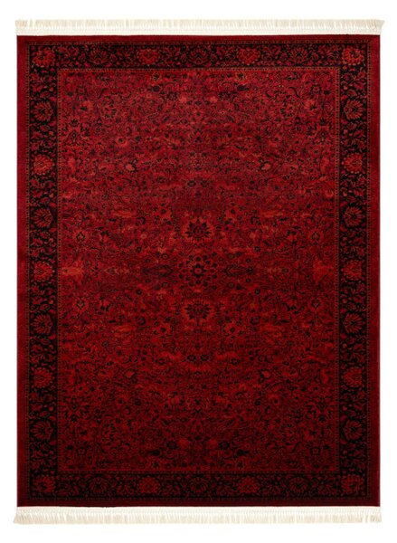 Koberec ORIENT 5125 so strapcami / rám, orientálny / klasický, bordový / čierny