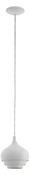 Eglo 97212 - Závesný luster na lanku CAMBORNE 1xE27/60W/230V biela priemer 190 mm