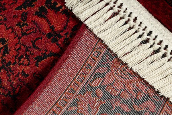 Koberec ORIENT 5125 so strapcami / rám, orientálny / klasický, bordový / čierny
