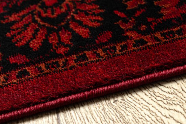 Koberec ORIENT 5125 so strapcami / rám, orientálny / klasický, bordový / čierny