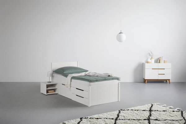 POSTEĽ S ÚLOŽNÝM PRIESTOROM, 90/200 cm biela Zandiara - Online Only spálne, Online Only