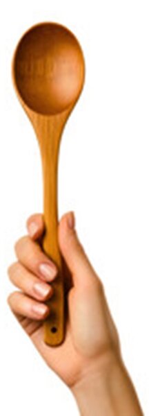 Drevená naberačka do dóz, veľká okrúhla lyžica, SPOON, 16 cm - čerešňa