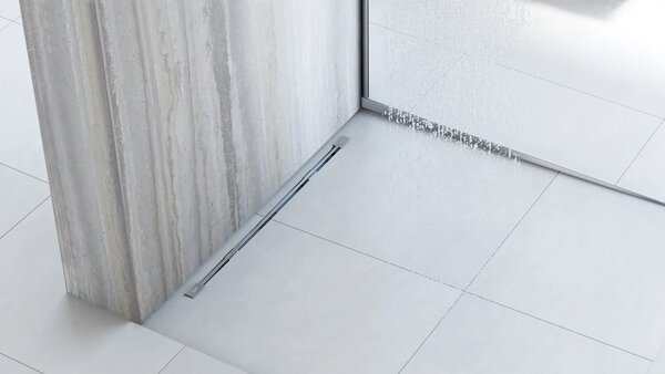 Rea Rea, nerezová spádová lišta, pravá, dĺžka 1000 mm, brúsená oceľ, REA-K3212