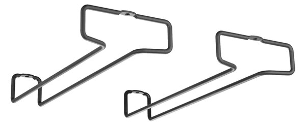 METALTEX Sada 2ks držiaka na poháre na víno pod poličku - RAIL, čierna, 26 x 11 x 4 cm