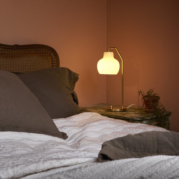Stolná lampa VL Ring Crown Glossy White Opal Glass