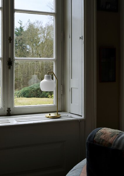 Stolná lampa VL Ring Crown Glossy White Opal Glass