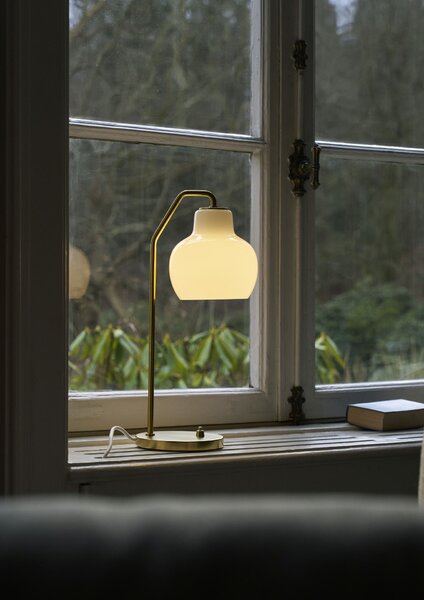 Stolná lampa VL Ring Crown Glossy White Opal Glass