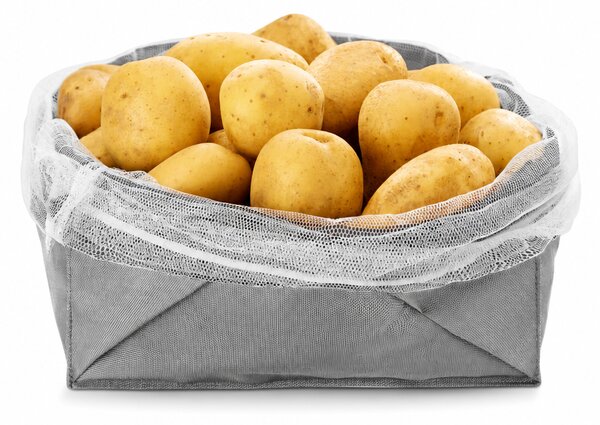 METALTEX Skladací textilný košík na ovocie a zeleninu - 23 x 23 cm, sivý