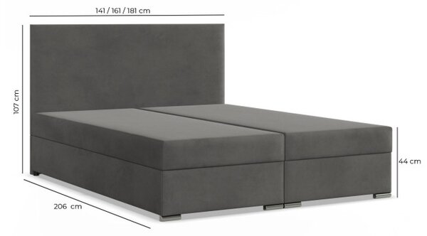 Manželská posteľ ZONZA Velvet 140×200 cm sivá