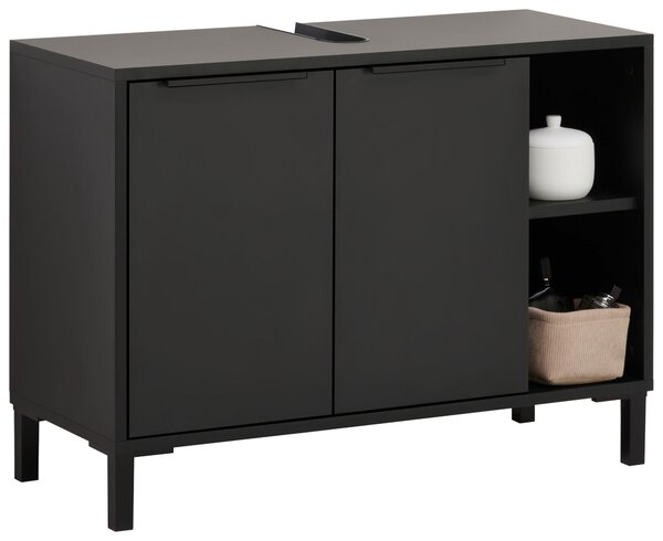 SKRINKA POD UMÝVADLO, čierna, čierna, 80/49,3/33 cm home24 - Kúpeľňové skrinky, Online Only