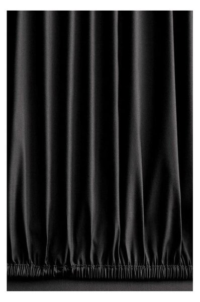Čierne obliečky na dvojlôžko/predĺžené z bavlny renforcé s plachtou/4-dielne 200x220 cm Damask – Mila Home