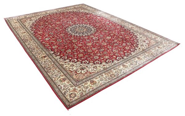 Luxusný veľký červený hodvábny koberec Kašmír 18/18 2,50 x 3,50 m