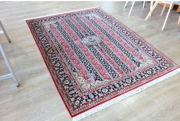 Klasický červeno čierny koberec Kašmír Rajon 1,60 x 2,30 m