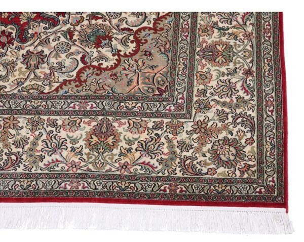 Luxusný veľký červený hodvábny koberec Kašmír 18/18 2,50 x 3,50 m