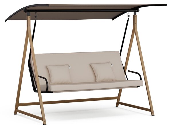 Blumfeldt nastaviteľné závesné kreslo na záhradu/balkón, 3 sedadlá, robustná konštrukcia, nosnosť 240 kg, odolné materiály, hrubé čalúnenie