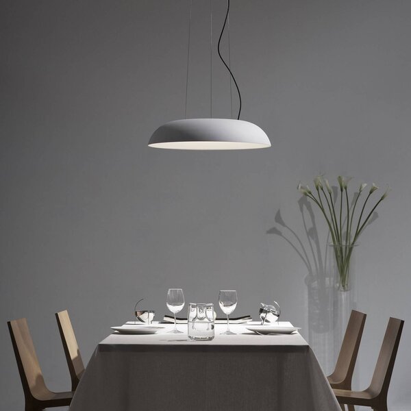 Martinelli Luce Maggiolone závesné 930 60 cm biele, Biela / opálová, Obývacia izba / jedáleň, Hliník, Dizajn, Závesné svietidlo