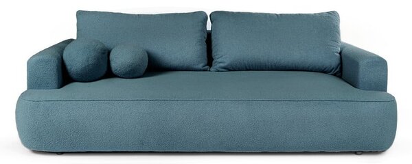 Modrá rozkladacia pohovka z textílie buklé 247 cm Quinoa – Selection