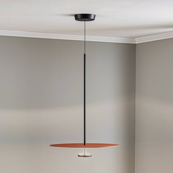Vibia Flat LED závesné svietidlo 1-pl. Ø 55 cm terakota, Terakota, Obývacia izba / jedáleň, kov, Moderný, Závesné svietidlo
