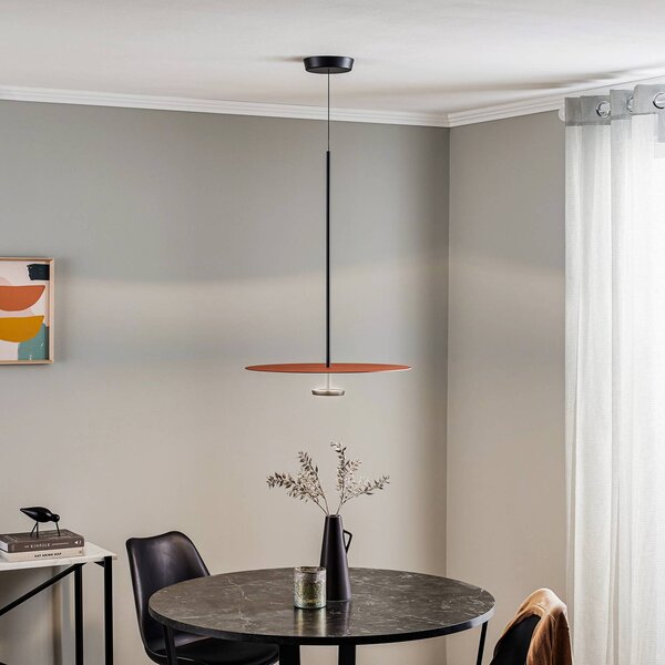 Vibia Flat LED závesné svietidlo 1-pl. Ø 55 cm terakota, Terakota, Obývacia izba / jedáleň, kov, Moderný, Závesné svietidlo