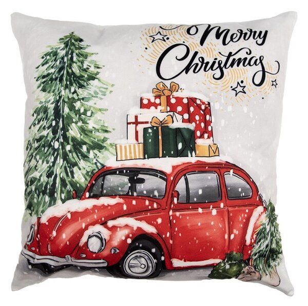 Vianočná obliečka na vankúš s chrobákom a darčekmi Merry Christmas - 45*45 cm - Clayre & Eef