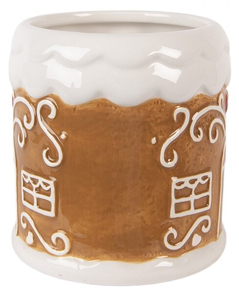 Hnedý hrnček perníková chalúpka Gingerbread - 14 * 10 * 10 cm / 350 ml - Clayre & Eef