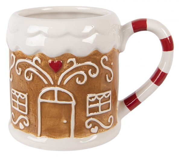 Hnedý hrnček perníková chalúpka Gingerbread - 14 * 10 * 10 cm / 350 ml - Clayre & Eef