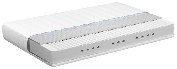 Latexový penový matrac biely a sivý 90 x 200 cm stredne tvrdý snímateľný polyesterový poťah so zipsom