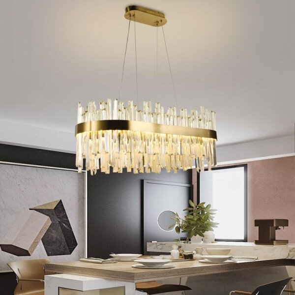 LED Stmievateľný krištáľový luster na lanku LED/90W/230V + diaľkové ovládanie