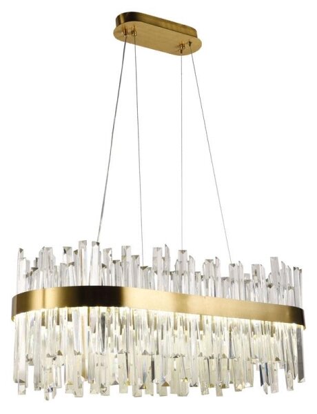 LED Stmievateľný krištáľový luster na lanku LED/90W/230V + diaľkové ovládanie