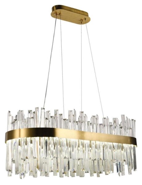 LED Stmievateľný krištáľový luster na lanku LED/90W/230V + diaľkové ovládanie