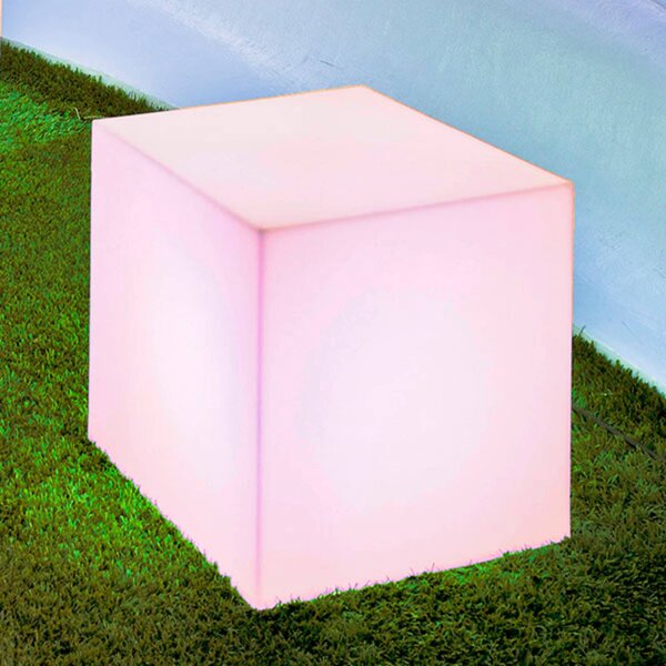 Newgarden Solárne svetlo Cuby cube, výška 43 cm, Biela / opálová, Plast, Moderný