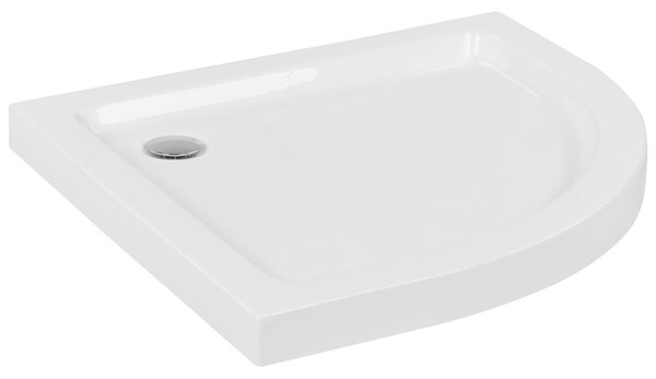Sprchová vanička s odtokom biela akrylát ABS syntetický materiál 80 x 80 x 7 cm zaoblený tvar minimalistická kúpeľňa