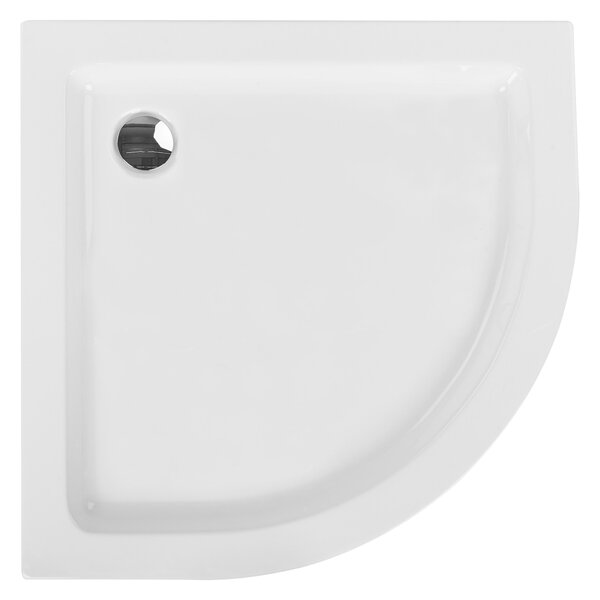 Sprchová vanička s odtokom biela akrylát ABS syntetický materiál 80 x 80 x 7 cm zaoblený tvar minimalistická kúpeľňa