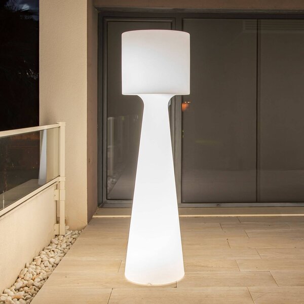 Stojacia lampa Newgarden Grace LED, dobíjateľná batéria, výška 140 cm, Biela / opálová, Plast, Moderný, Stojaca lampa
