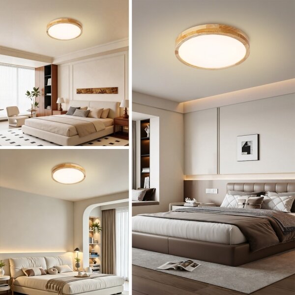 Brilagi - stmievateľné LED svietidlo WOODLINE LED/48W/230V 3000-6000K dub, priemer 40 cm +DO
