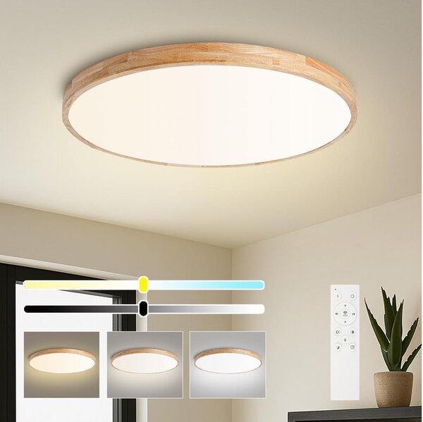 Brilagi - stmievateľné LED svietidlo WOODLINE LED/100W/230V 3000-6000K, dub, priemer 80 cm + diaľkové ovládanie
